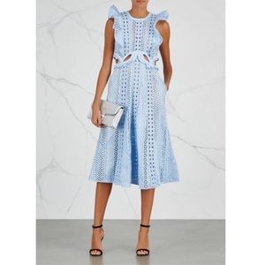 Self-Portrait Guipure Lace/ Cotton Dress | size 2